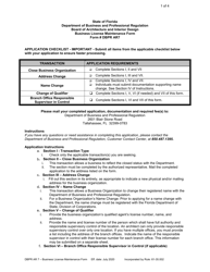 Document preview: Form DBPR AR7 Business License Maintenance Form - Florida