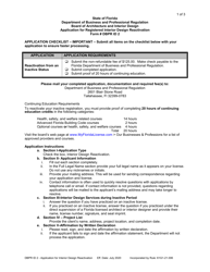 Document preview: Form DBPR ID2 Application for Registered Interior Design Reactivation - Florida
