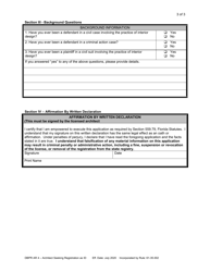 Form DBPR AR4 &quot;Architect Seeking Registration as Interior Designer&quot; - Florida, Page 3