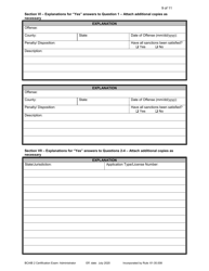 Form DBPR BCAIB2 Application for Initial Certification by Examination or Endorsement - Building Code Administrator - Florida, Page 9