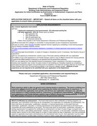 Document preview: Form DBPR BCAIB1 Application for Initial Certification by Examination or Endorsement - Inspectors and Plans Examiners - Florida