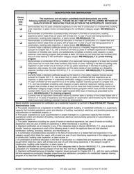Form DBPR BCAIB1 Application for Initial Certification by Examination or Endorsement - Inspectors and Plans Examiners - Florida, Page 5