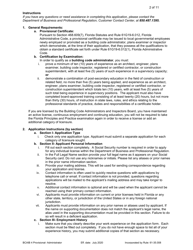 Form DBPR BCAIB4 Application for Provisional Certificate - Building Code Administrator - Florida, Page 2