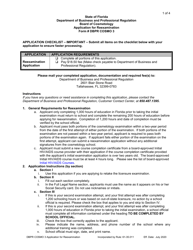 Form DBPR COSMO3 Application for Reexamination - Florida