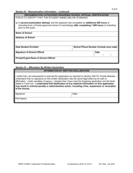 Form DBPR COSMO3 Application for Reexamination - Florida, Page 4