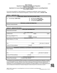 Form DBPR COSMO7 Application for License/ Registration From Null and Void (Expired License/Registration) - Florida, Page 2