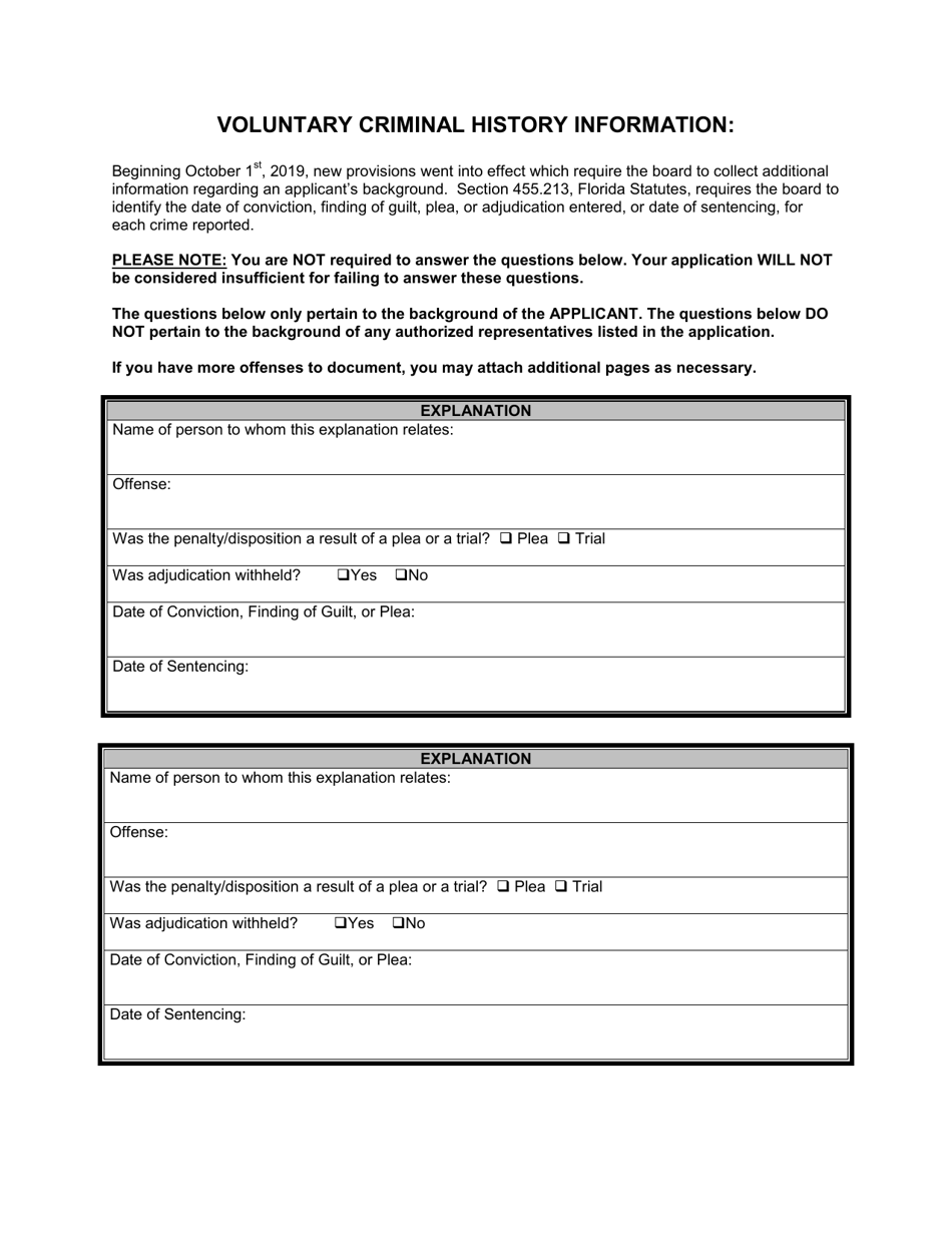 Form DBPR COSMO2 Application for Initial License by Exam Based on Current Licensure in Another Country or U.S. Territory - Florida, Page 9