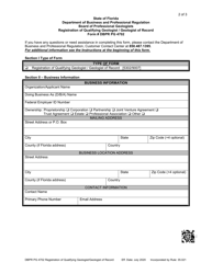 Form DBPR PG4702 Registration of Qualifying Geologist/Geologist of Record - Florida, Page 2