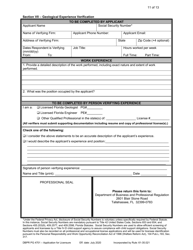 Form DBPR PG4701 Application for Licensure - Florida, Page 11