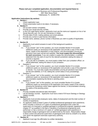 Form DBPR PG4701 Application for Licensure - Florida, Page 2