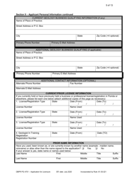 Form DBPR PG4701 Application for Licensure - Florida, Page 5