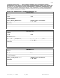 Form DBPR LA1 Application for Licensure: Examination - Florida, Page 4