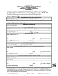Form DBPR LA3 Application for Licensure: Endorsement - Florida, Page 2
