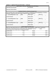 Form DBPR LA3 Application for Licensure: Endorsement - Florida, Page 3