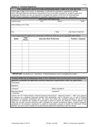 Form DBPR LA3 Application for Licensure: Endorsement - Florida, Page 7