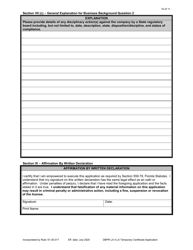 Form DBPR LA4 Application for Licensure: Certificate of Temporary Registration - Florida, Page 10