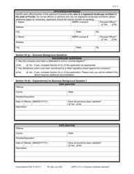 Form DBPR LA4 Application for Licensure: Certificate of Temporary Registration - Florida, Page 9