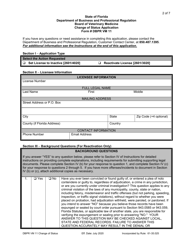 Form DBPR VM11 Change of Status Application - Florida, Page 2
