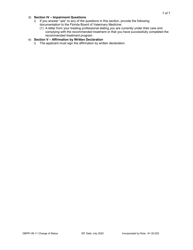 Form DBPR VM11 Change of Status Application - Florida, Page 7