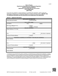 Form DBPR VM6 Application to Reinstate Null and Void License - Florida, Page 2