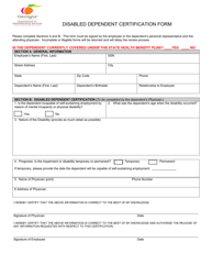 Disabled Dependent Certification Form - Georgia (United States), Page 2
