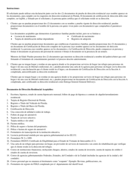 Certificacion De Direccion - Florida (Spanish), Page 2