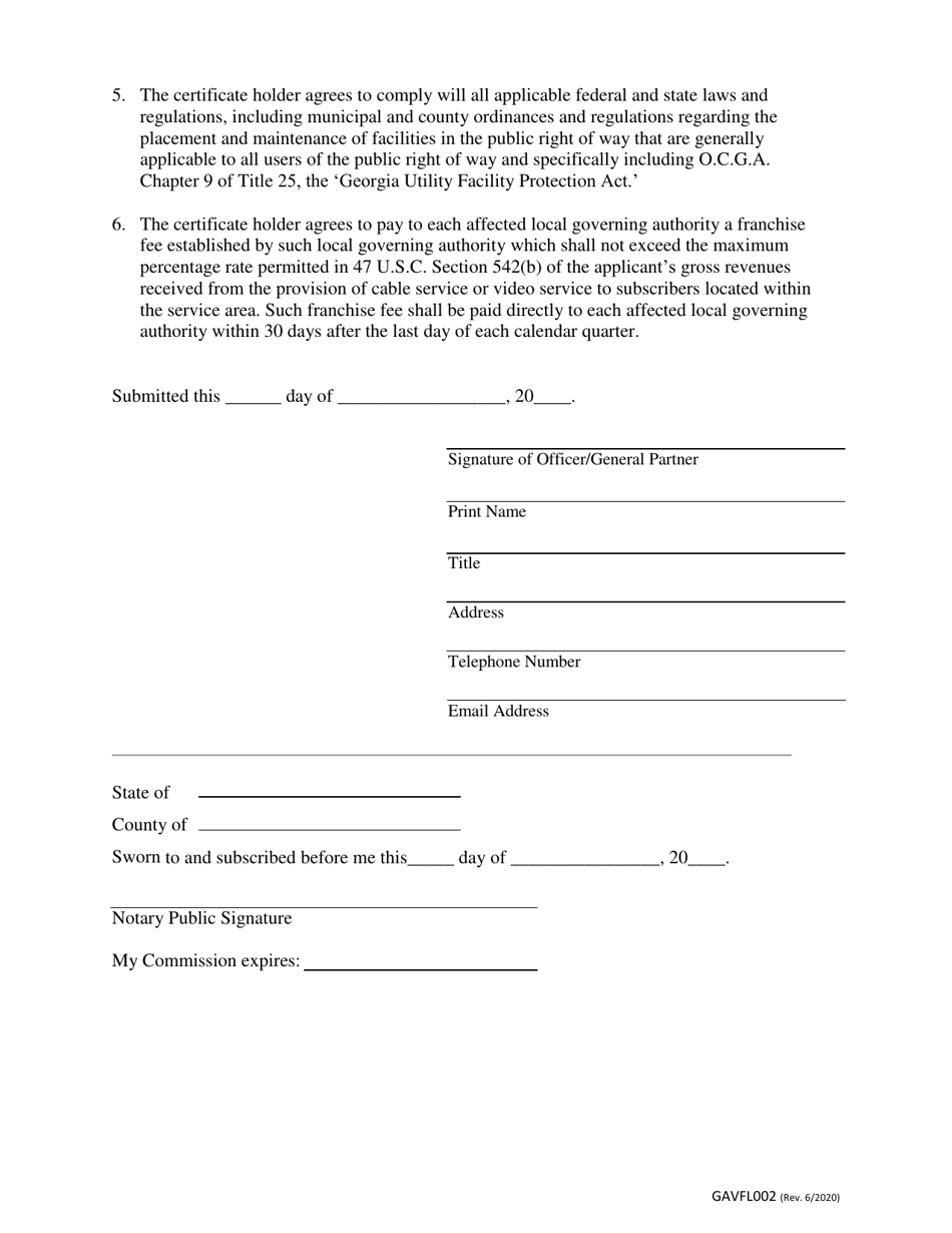 Form GAVFL002 Download Fillable PDF or Fill Online Application to Amend ...