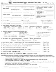 Form TB-1 &quot;Registration Form&quot; - Hawaii
