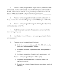 Form 2F-P-557 &quot;Ex Parte Petition for Jurisdiction Under the Young Adult Voluntary Foster Care Act; Exhibit &quot;a&quot;&quot; - Hawaii, Page 2