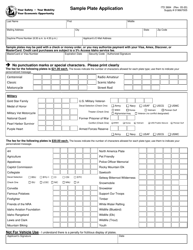 Form ITD3684 Application for Sample License Plates - Idaho