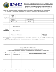 Mortgage Recovery Fund Application - Idaho, Page 4