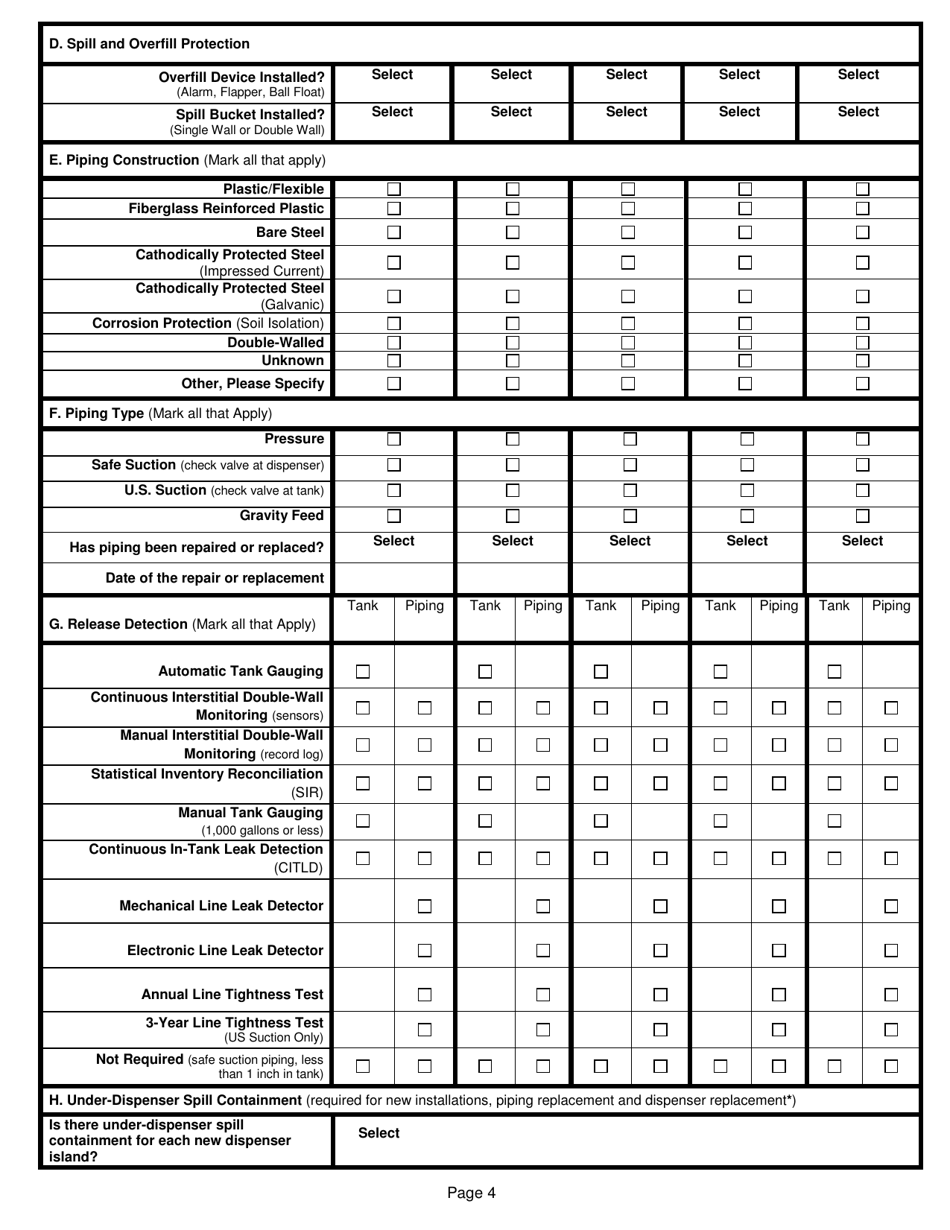 Notification for Underground Storage Tank Systems - Idaho, Page 4