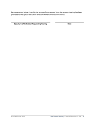 Due Process Hearing Request Form - Idaho, Page 3