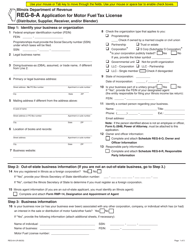 Document preview: Form REG-8-A Application for Motor Fuel Tax License (Distributor, Supplier, Receiver, and/or Blender) - Illinois