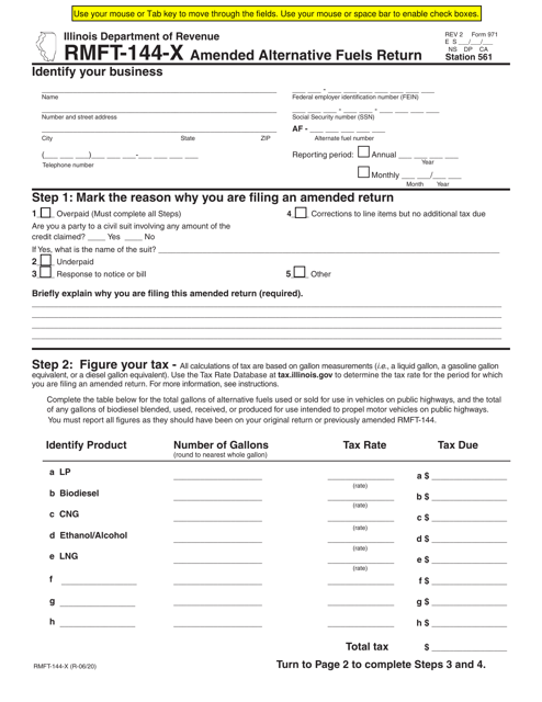 Form RMFT-144-X (971)  Printable Pdf