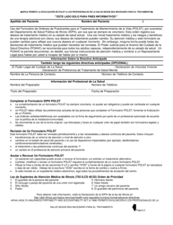 Orden De Practicante Uniforme De Idph Para Forma De Tratamiento De Vida Sostenible (Polst) - Illinois (Spanish), Page 3