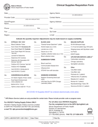 Document preview: Form IOCI19-643 Clinical Supplies Requisition Form - Illinois