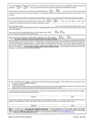 Health Care Worker Waiver Application - Illinois, Page 2