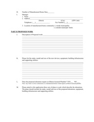 Application to Alter Manufactured Home Community - Illinois, Page 2