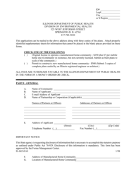 Application for Manufactured Home Community - Illinois