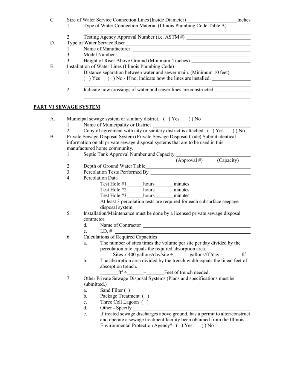 Application for Manufactured Home Community - Illinois, Page 4