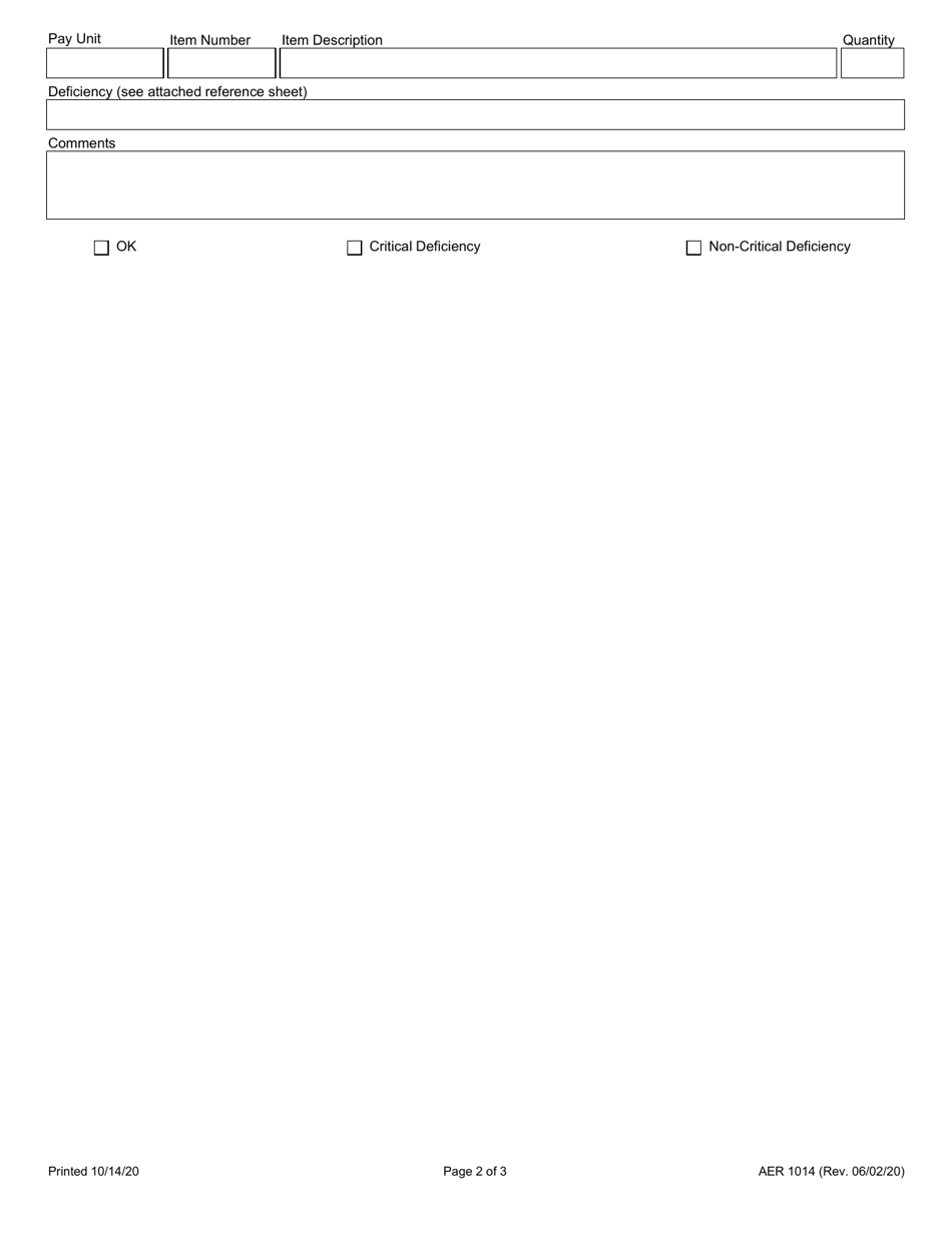 Form AER1014 Final Documentation Review Worksheet - Illinois, Page 2