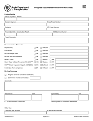 Document preview: Form AER1013 Progress Documentation Review Worksheet - Illinois