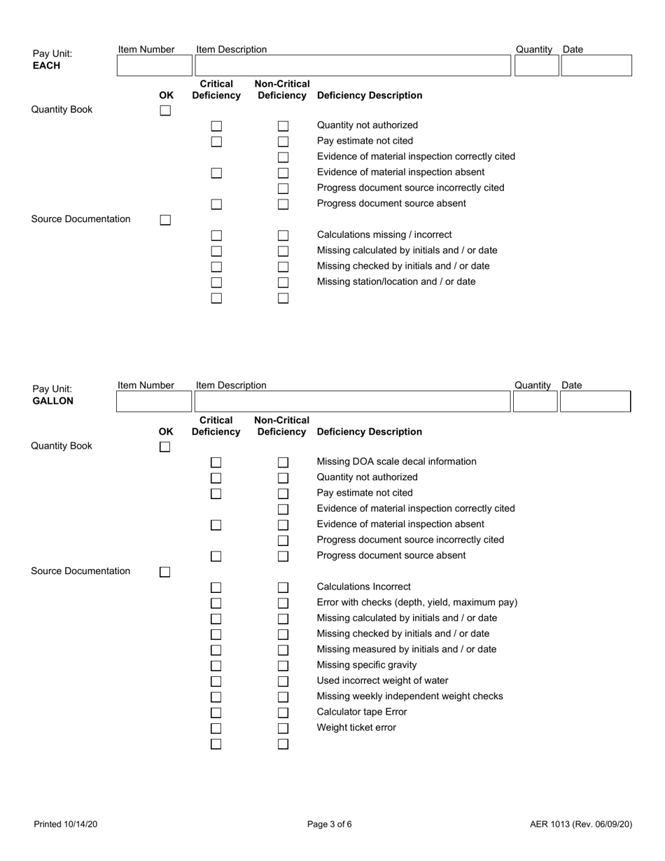 Form AER1013 Progress Documentation Review Worksheet - Illinois, Page 3