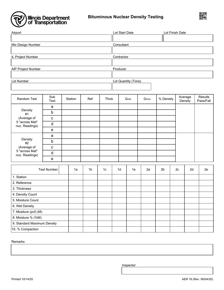 Form AER16 - Fill Out, Sign Online and Download Fillable PDF, Illinois ...