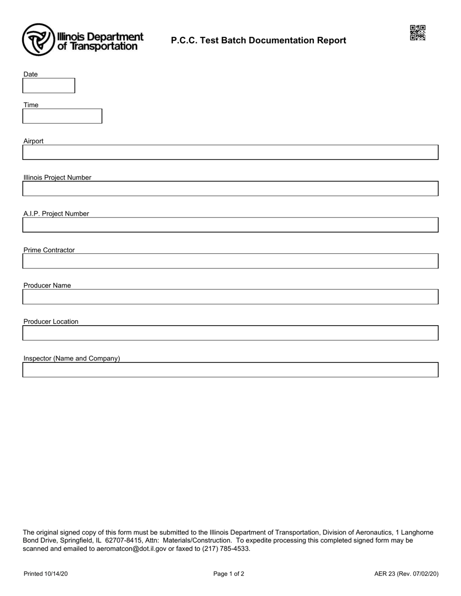 Form AER23 - Fill Out, Sign Online and Download Fillable PDF, Illinois ...