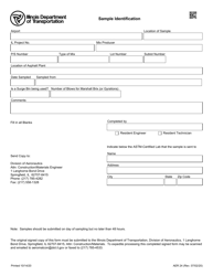 Form AER24 &quot;Sample Identification&quot; - Illinois