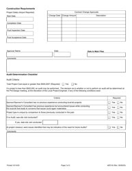 Form AER50 Local Let Project Tracking Worksheet and Documentation - Illinois, Page 2