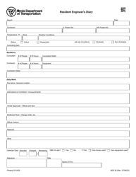 Form AER36 &quot;Resident Engineer's Diary&quot; - Illinois