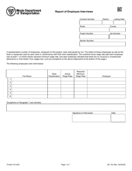 Document preview: Form BC163 Report of Employee Interviews - Illinois